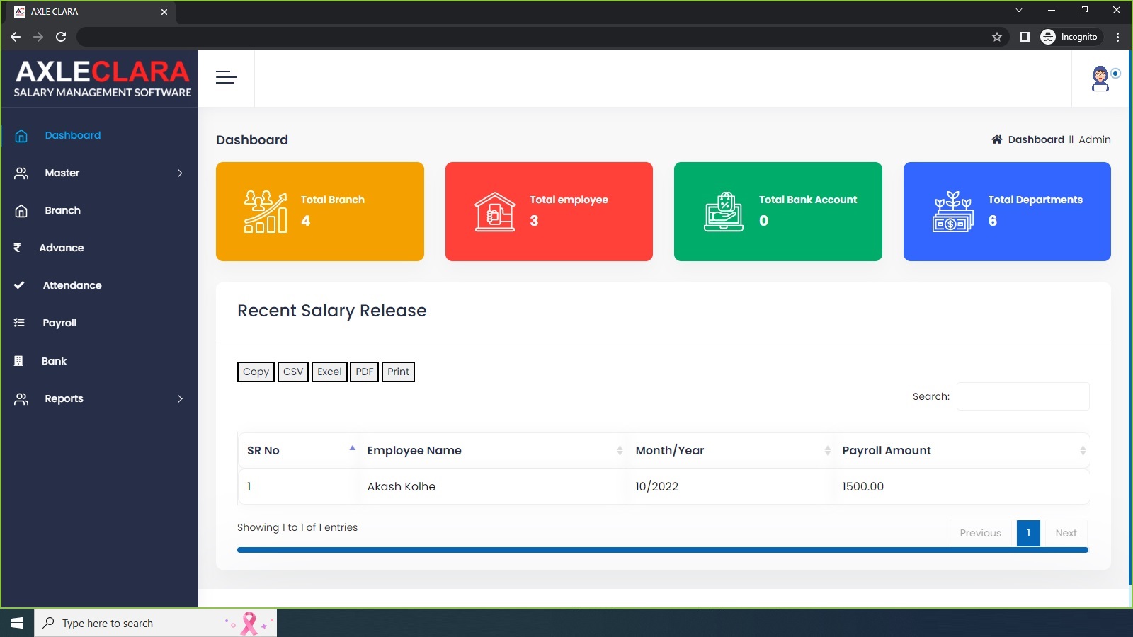 Salary Management System Project In PHP